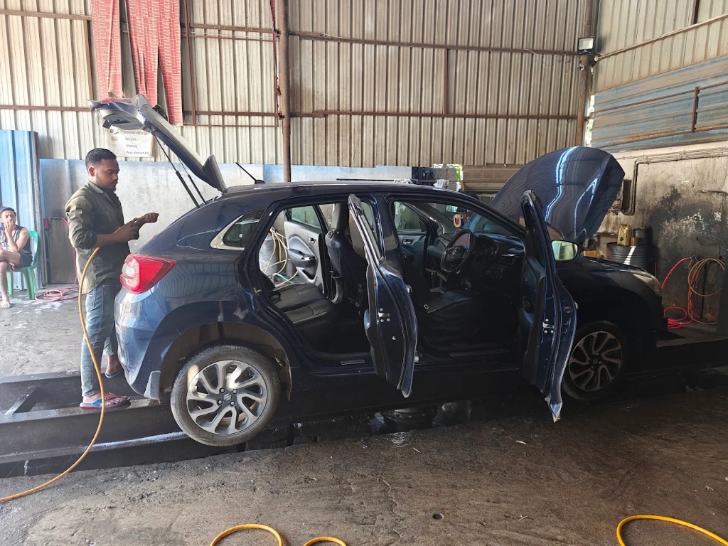 Maruti Baleno Interior Deep Cleaning & Vacuuming on Ramp at A1 Car Wash