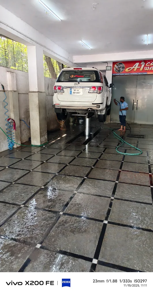 Toyota Fortuner on Hydraulic Jack Lift Station at A1 Car Wash