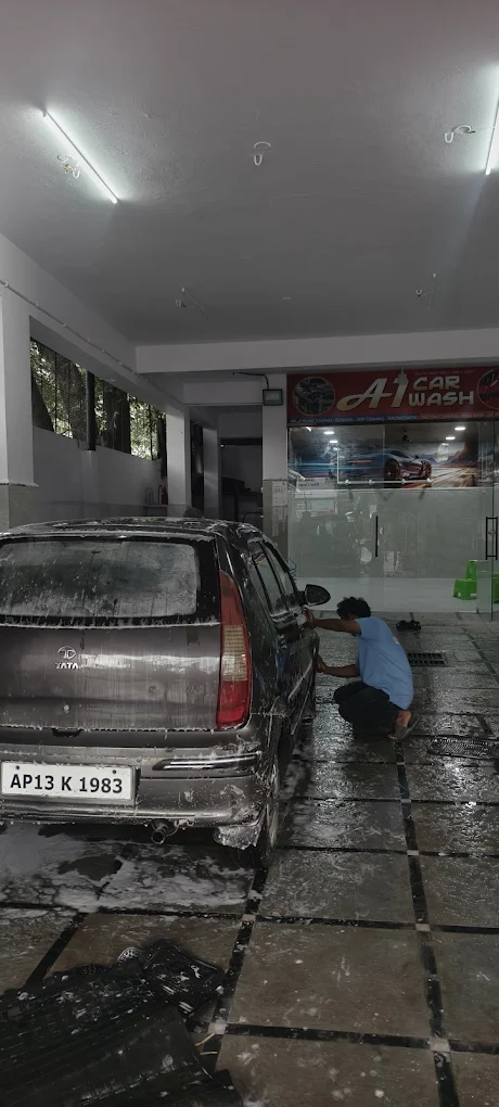 Tata Hatchback Active Foam Wash inside Wash Bay at A1 Car Wash